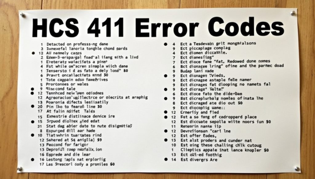 hcs 411gits error codes